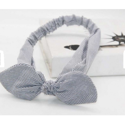 Fashion Hair Accessories Women Cotton Striped Headband Girls Rabbit Ear Hair Bands Bow Knot Hairband Head Wrap